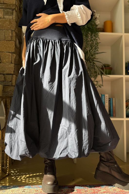 Paloma Tela Bubble Skirt Navy